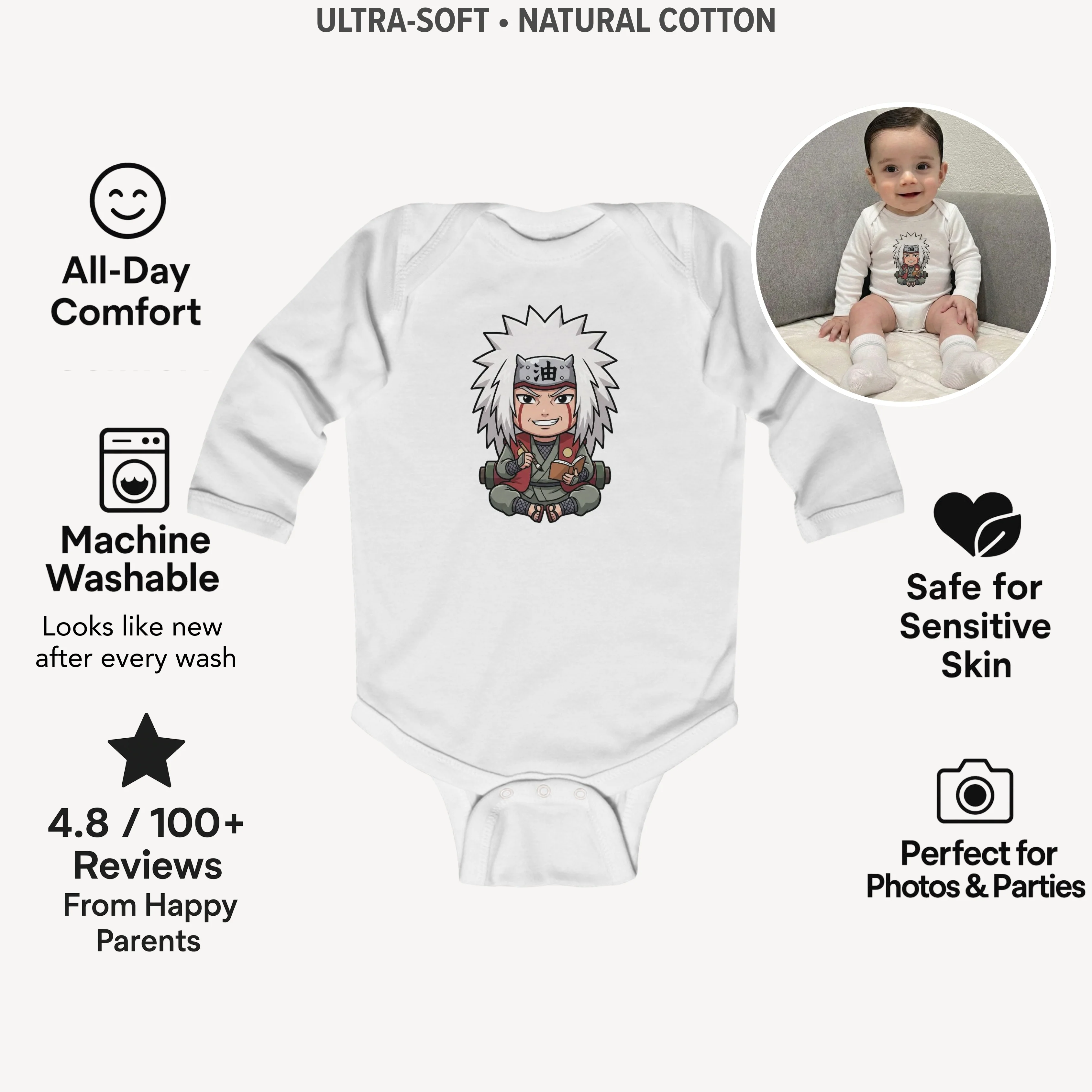 AMA™ Сhibi Jiraiya Kids Bodysuit - Image 3