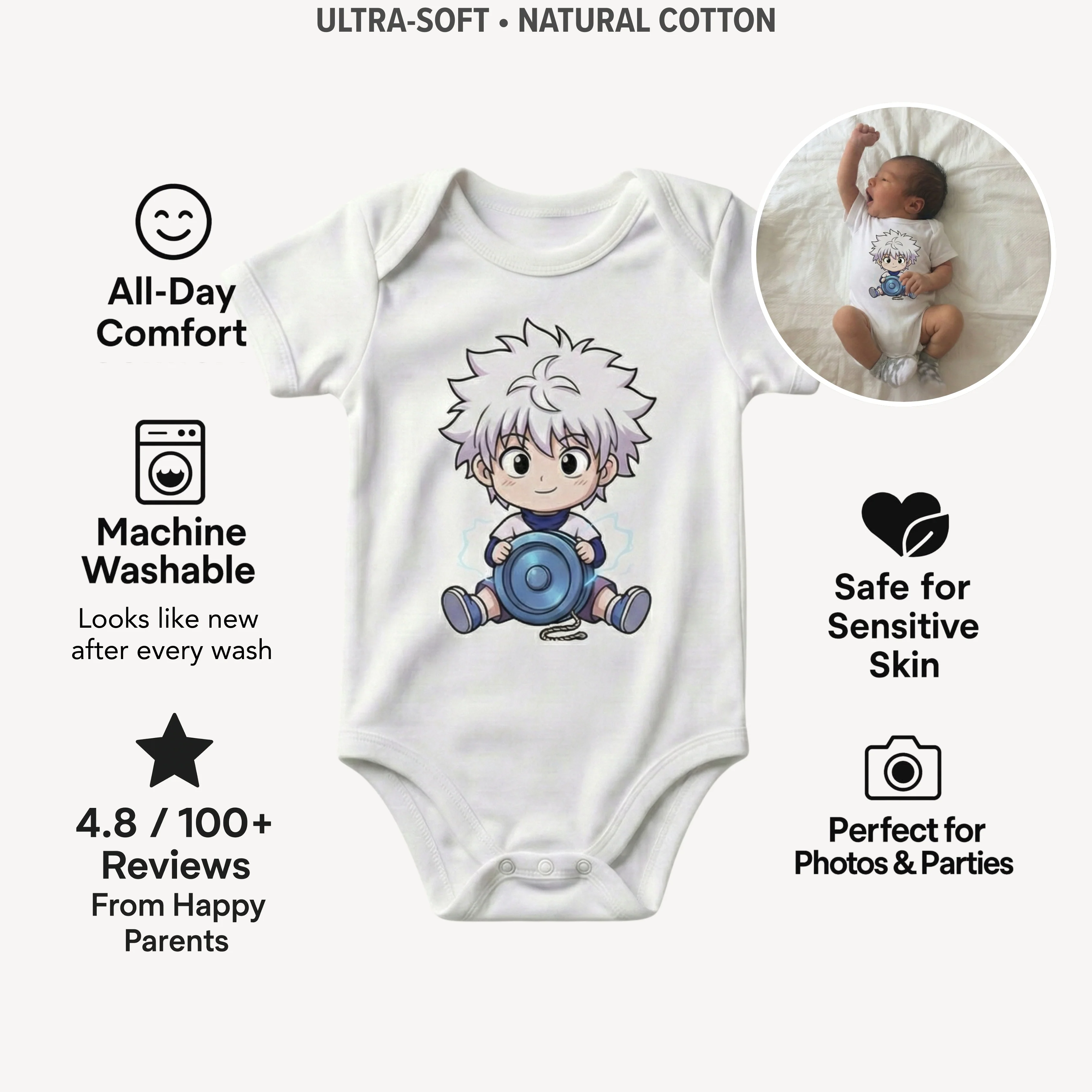 AMA™ Сhibi Killua Kids Bodysuit - Image 3