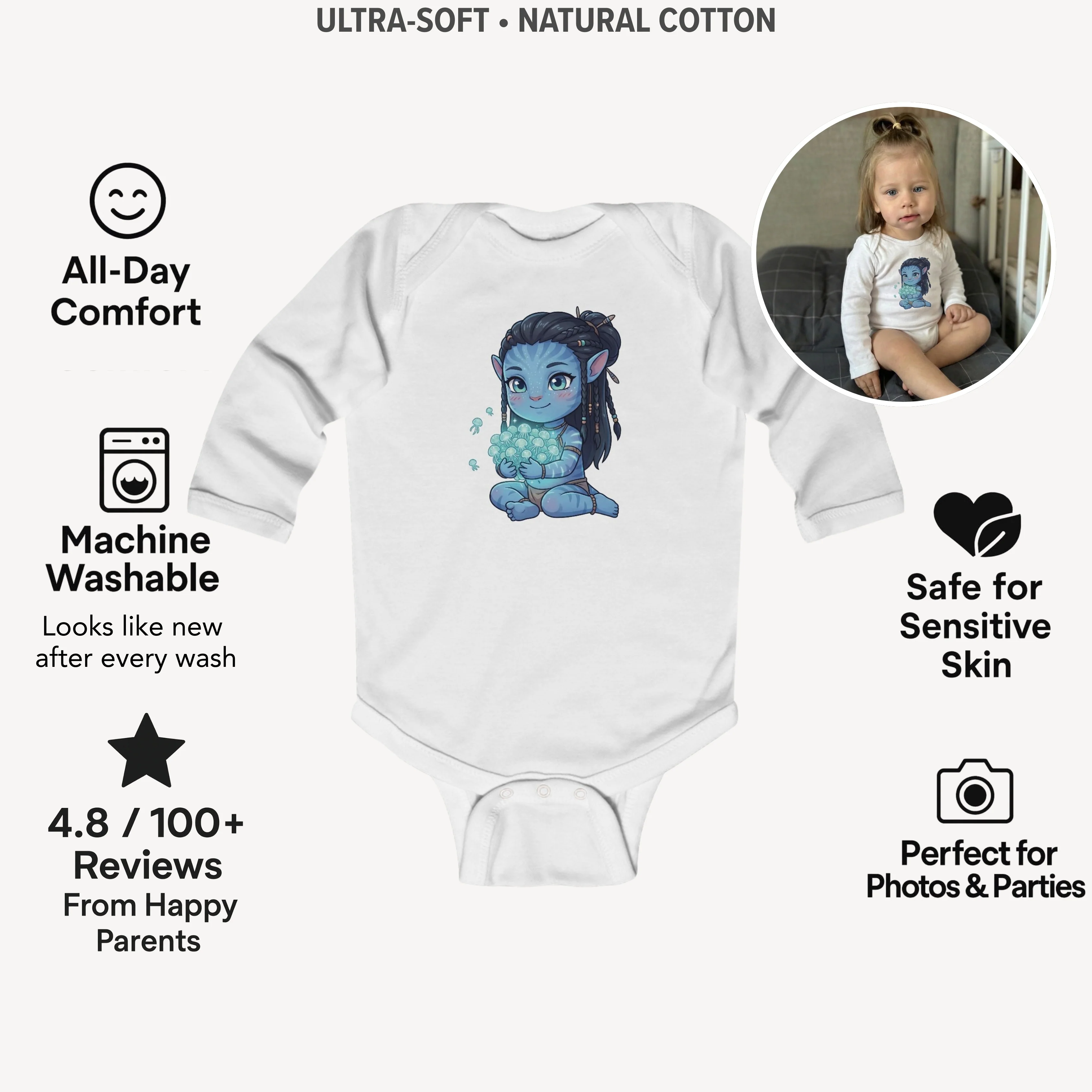 AMA™ Сhibi Neytiri Kids Bodysuit - Image 3