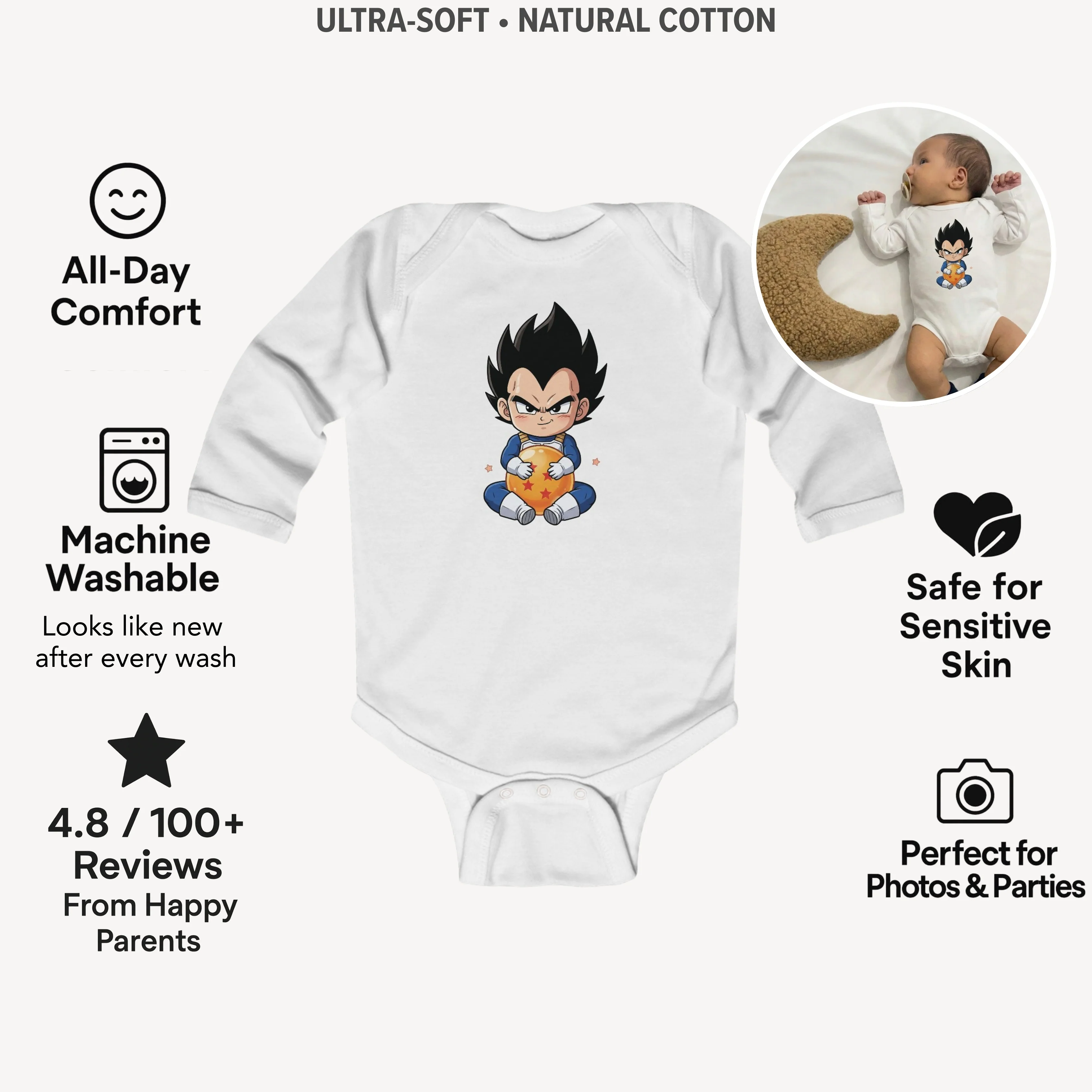 AMA™ Сhibi Vegeta Kids Bodysuit - Image 3