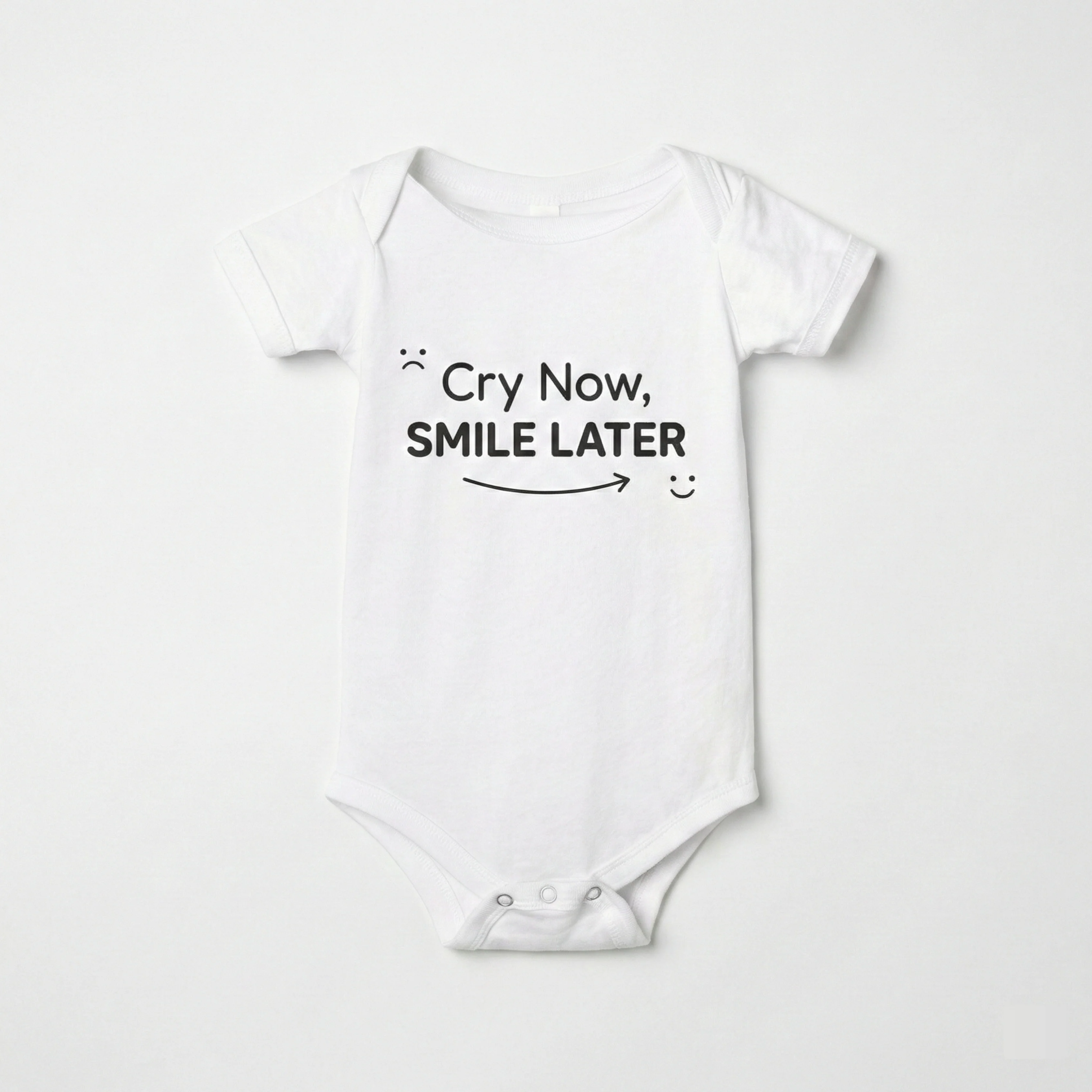 AMA™ "Cry Now, Smile Later" – Funny Baby Bodysuit - Image 5