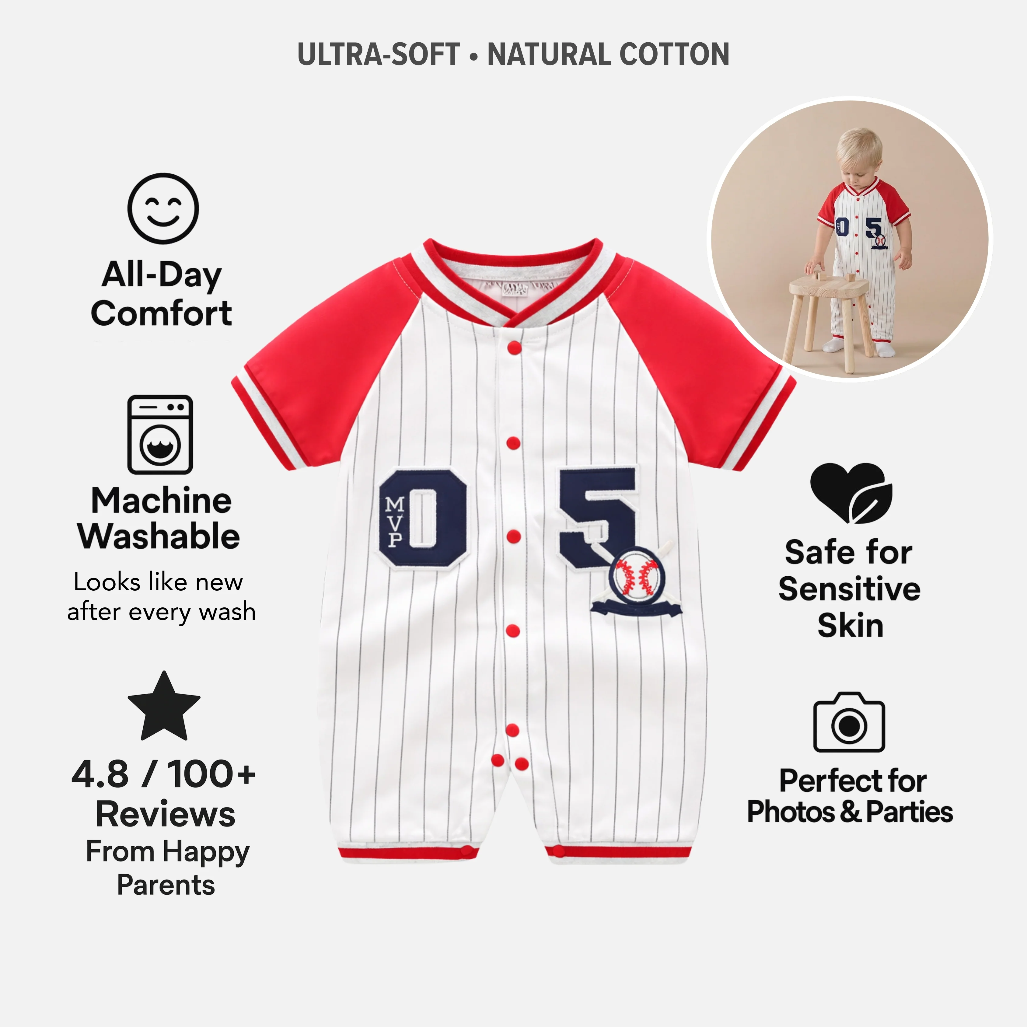 AMA™ Little All-Star Kids Onesie - Image 4