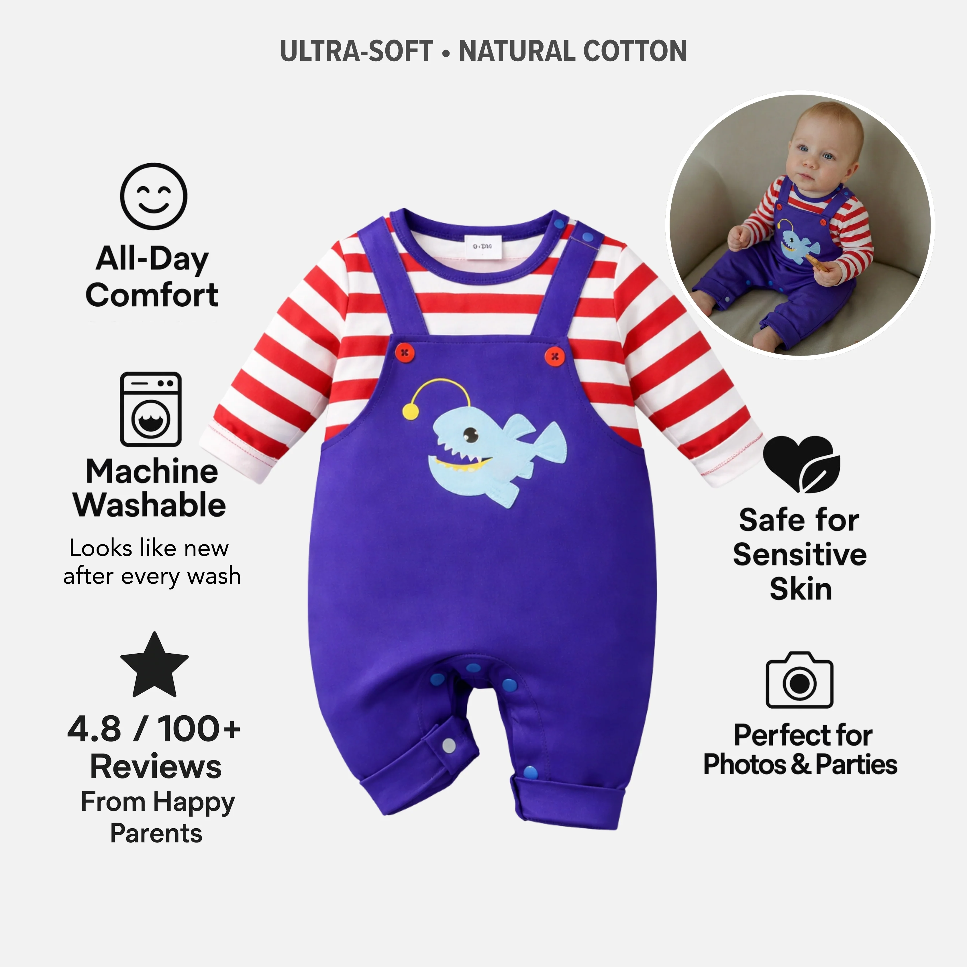 AMA™ Little Anglerfish Kids Onesie - Image 3