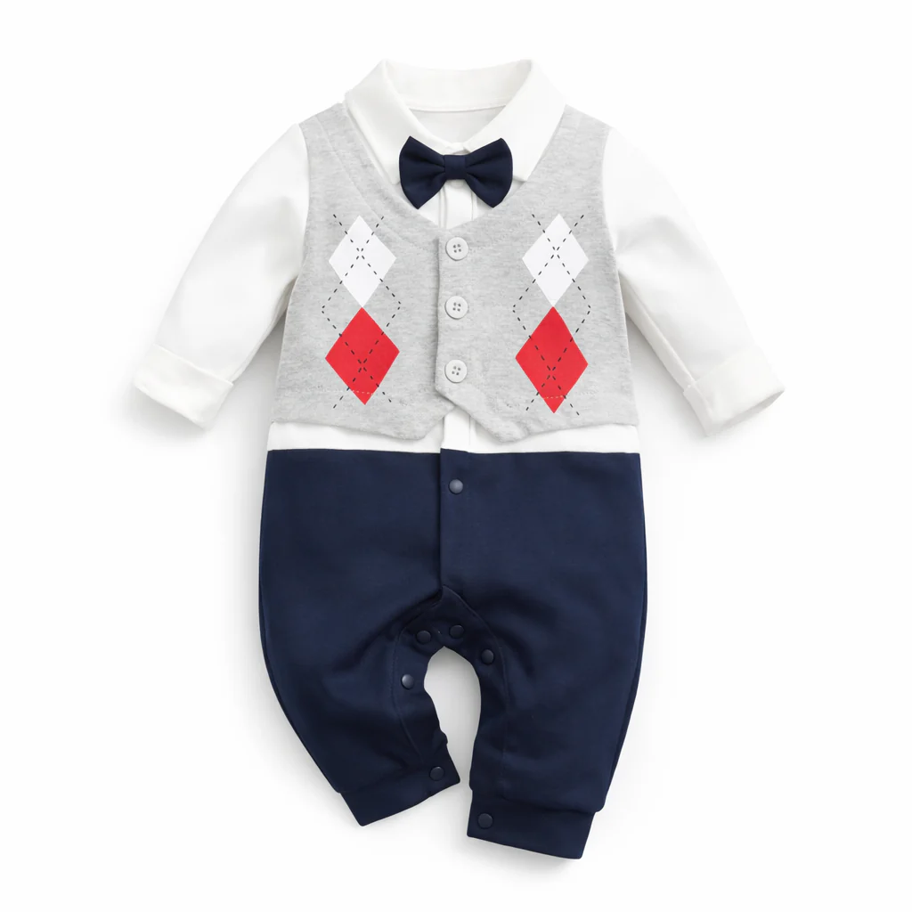 AMA™ Little Argyle Gentleman Kids Onesie - Image 5