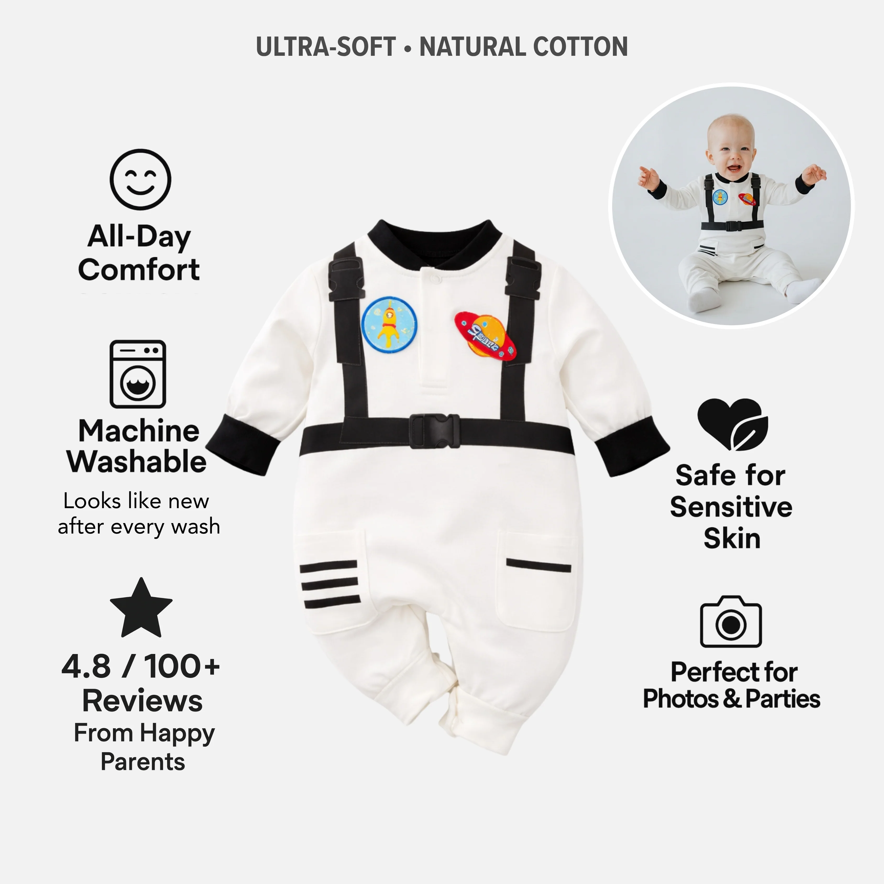 AMA™ Little Astronaut Kids Onesie - Image 4