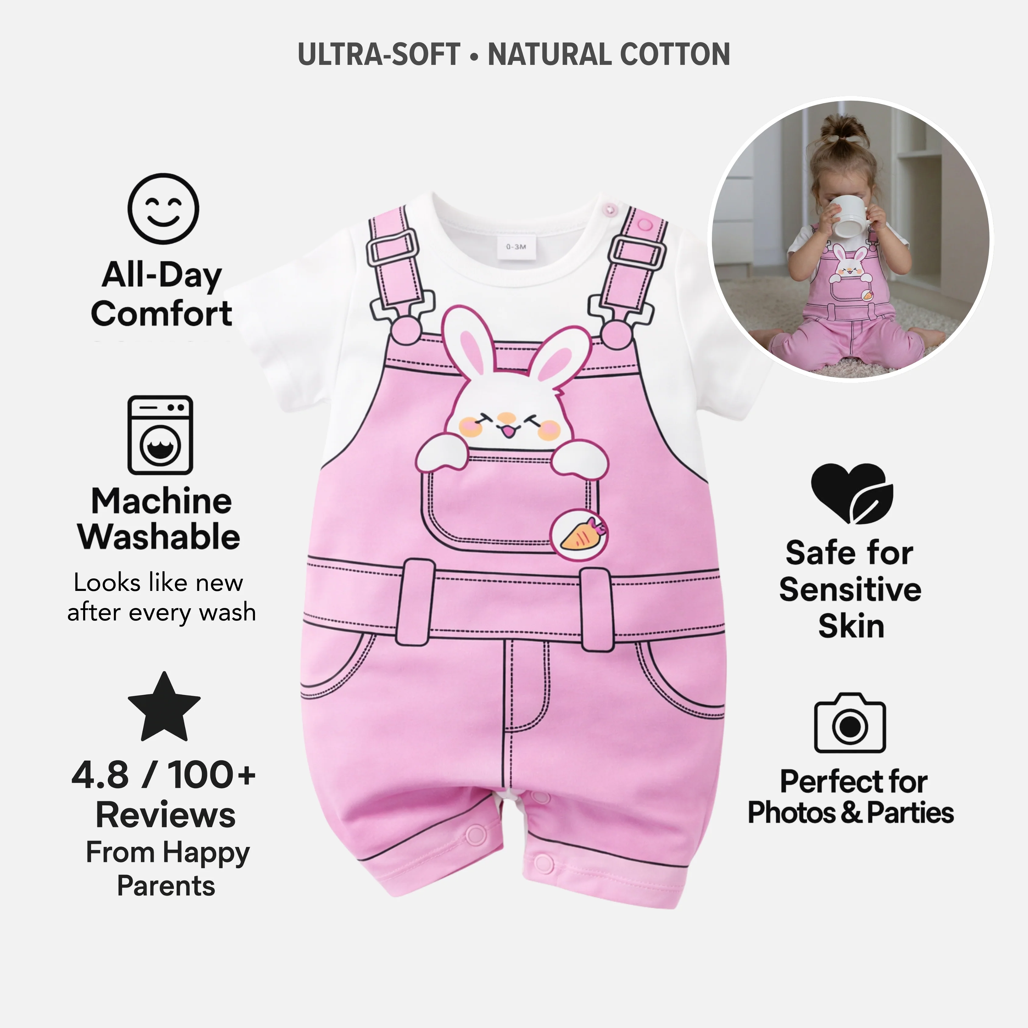 AMA™ Little Bunny Kids Onesie - Image 3