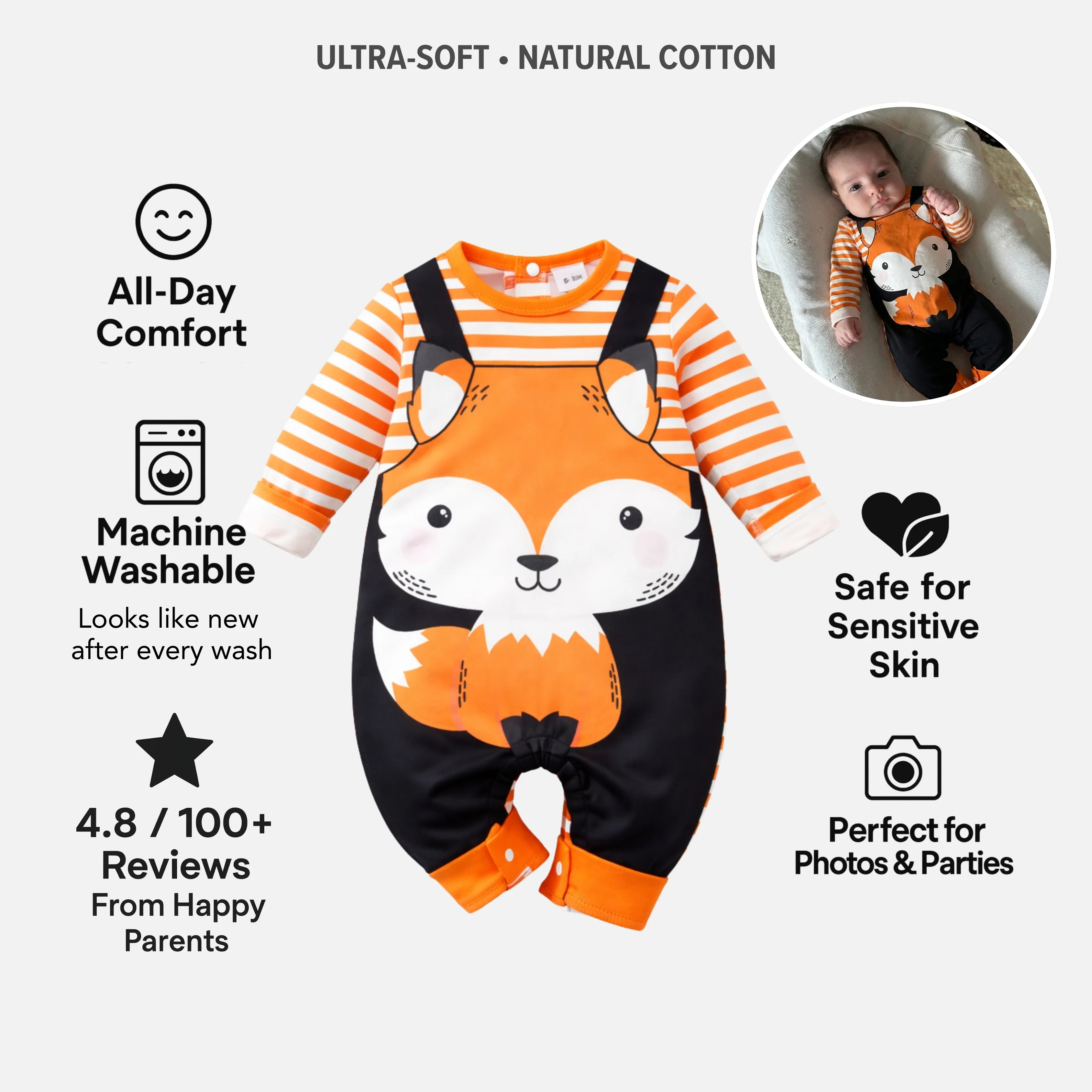 AMA™ Little Fox Kids Onesie - Image 3