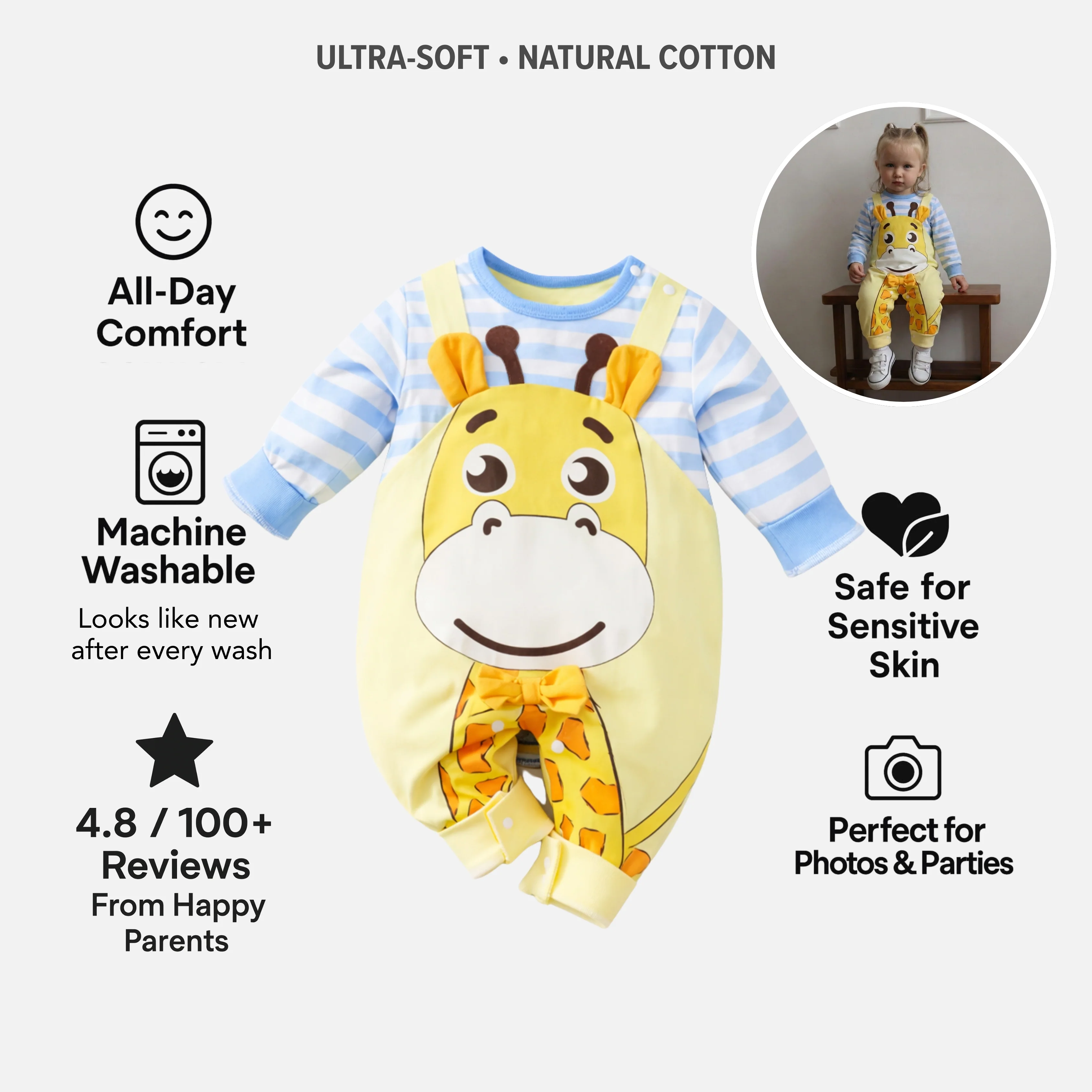 AMA™ Little Giraffe Kids Onesie - Image 3