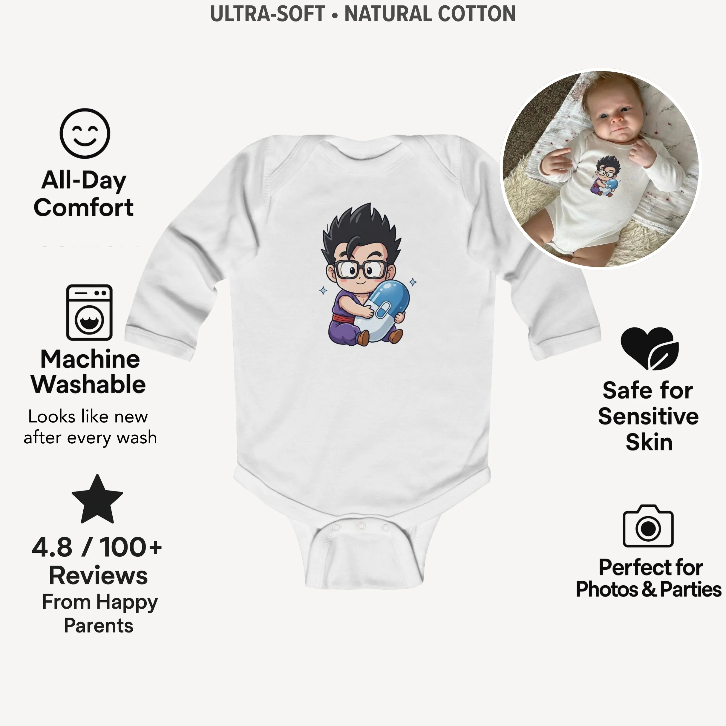 AMA™ Little Gohan Kids Bodysuit - Image 3