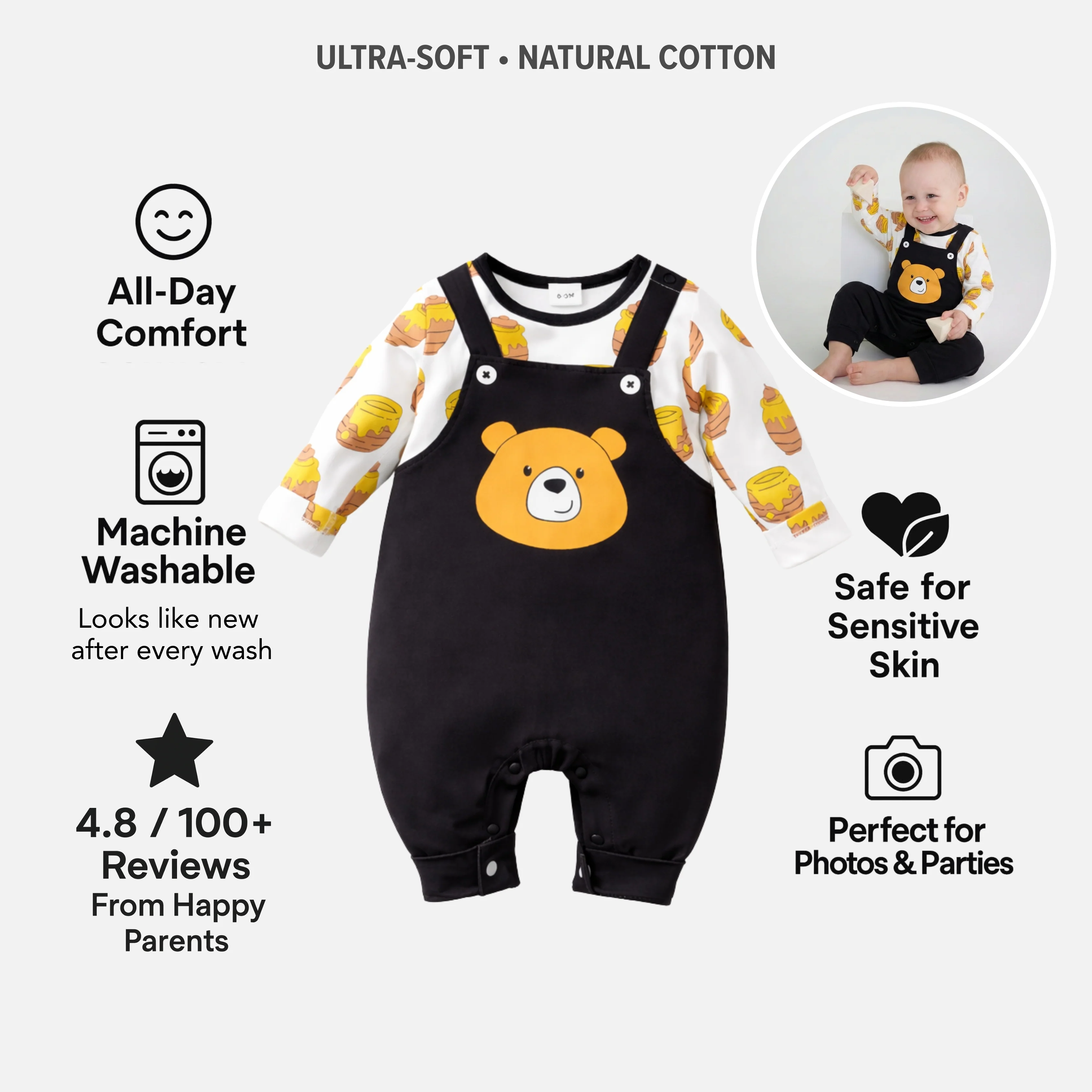 AMA™ Little Honey Bear Kids Onesie - Image 3