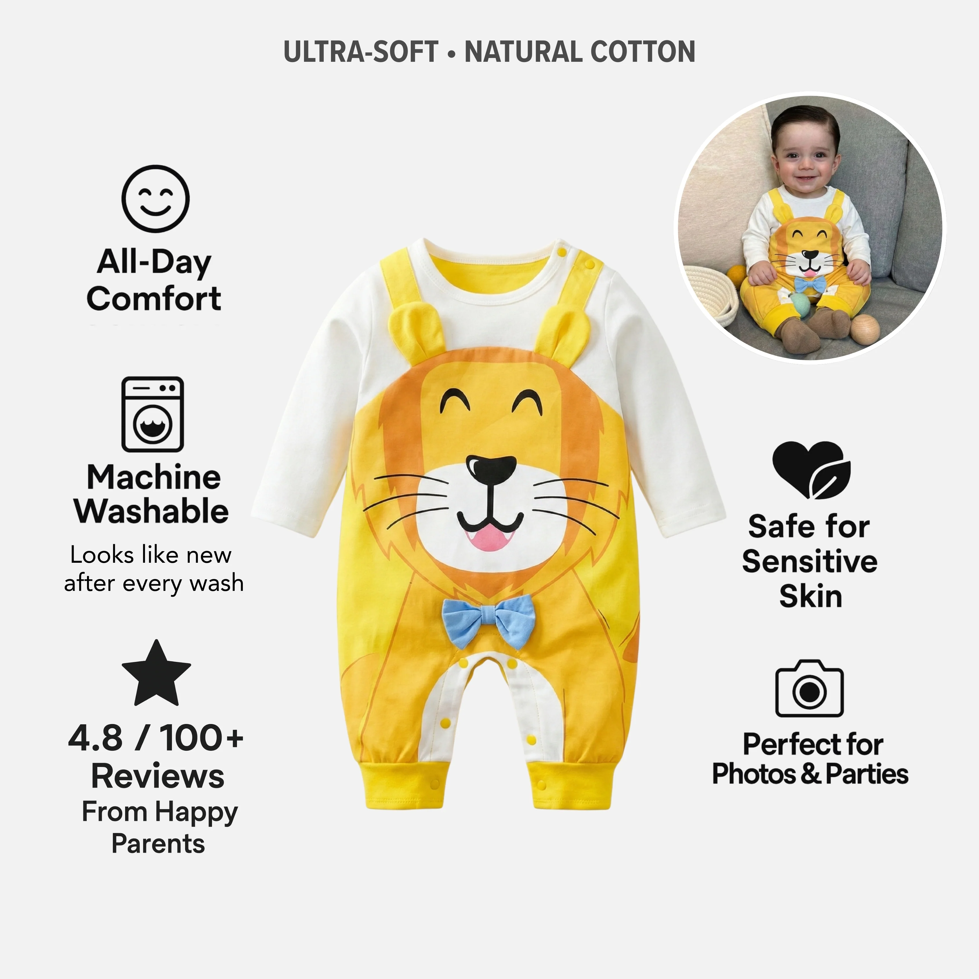 AMA™ Little Lion Kids Onesie - Image 3