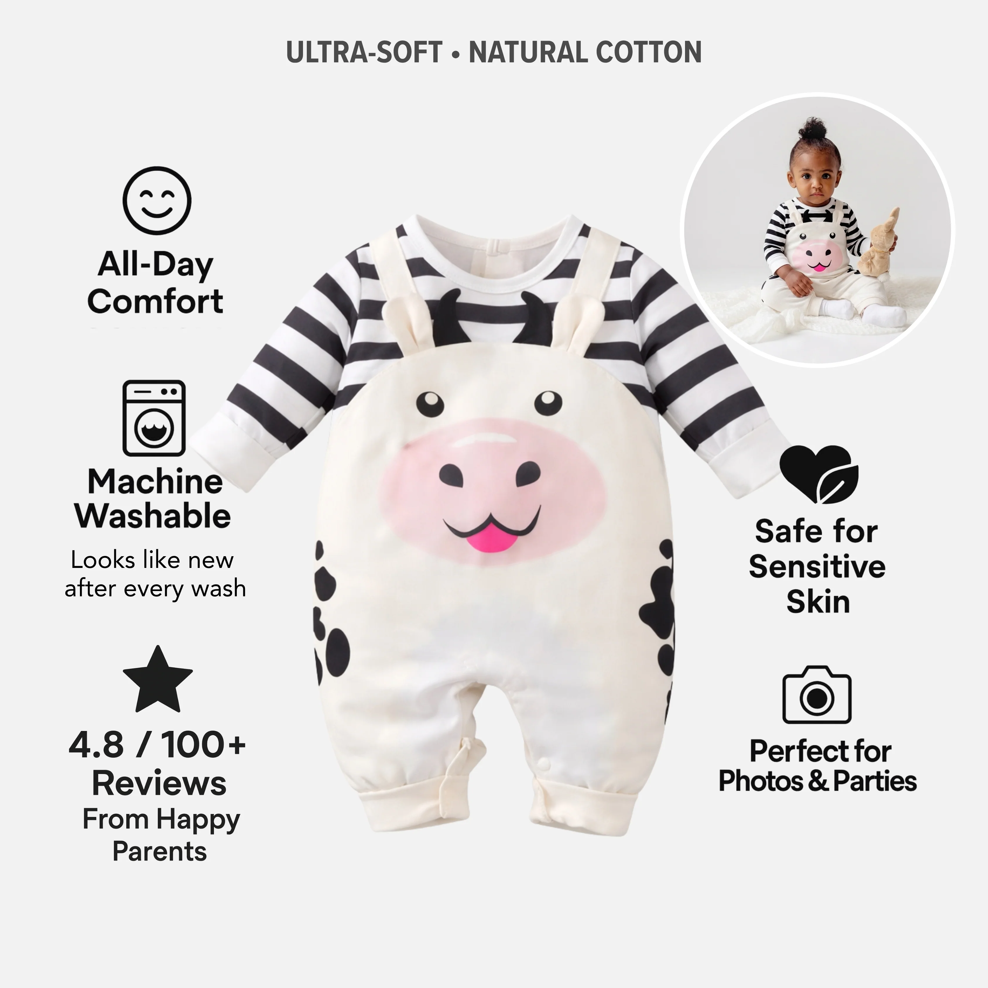 AMA™ Little Moo Kids Onesie - Image 4