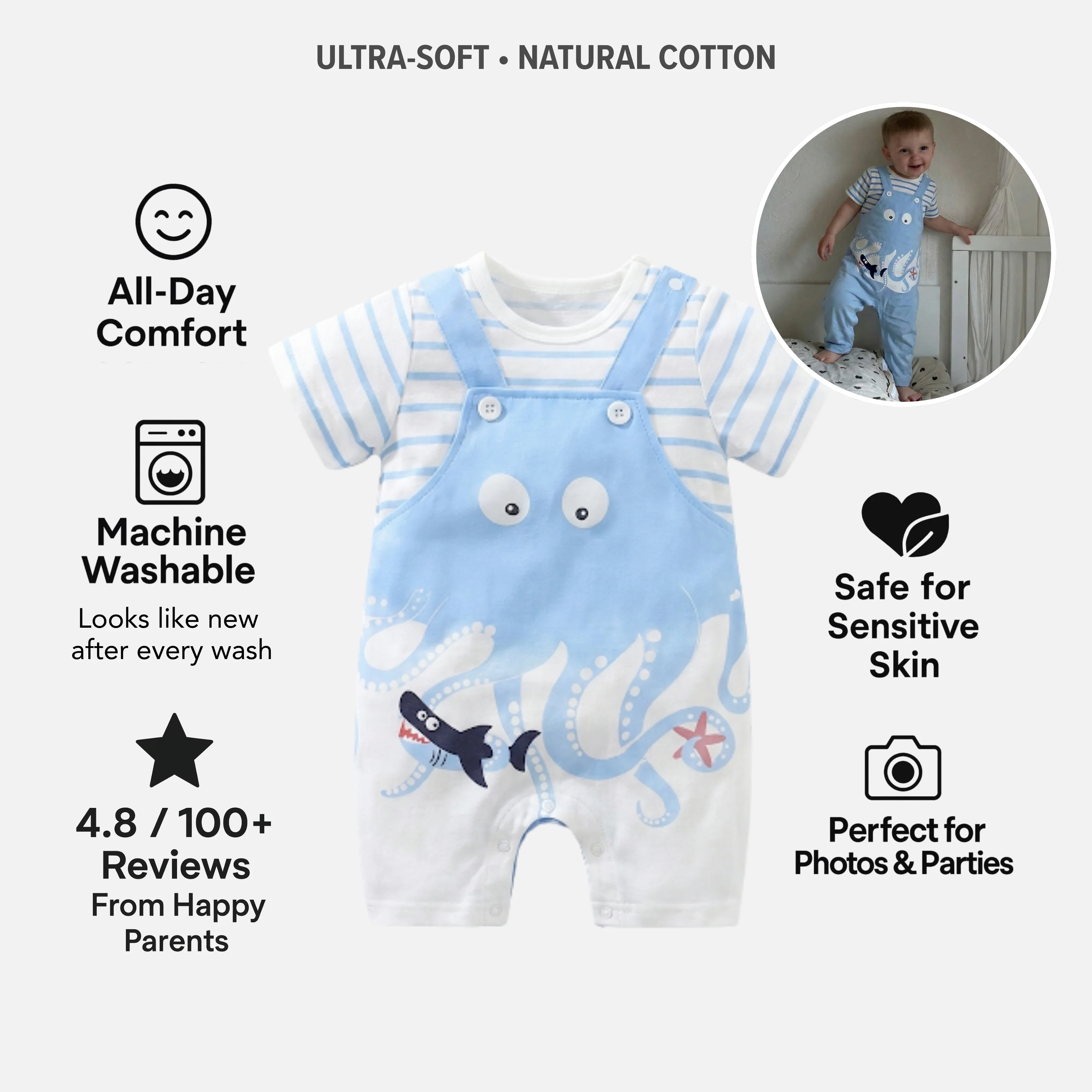 AMA™ Little Octopus Kids Onesie - Image 4