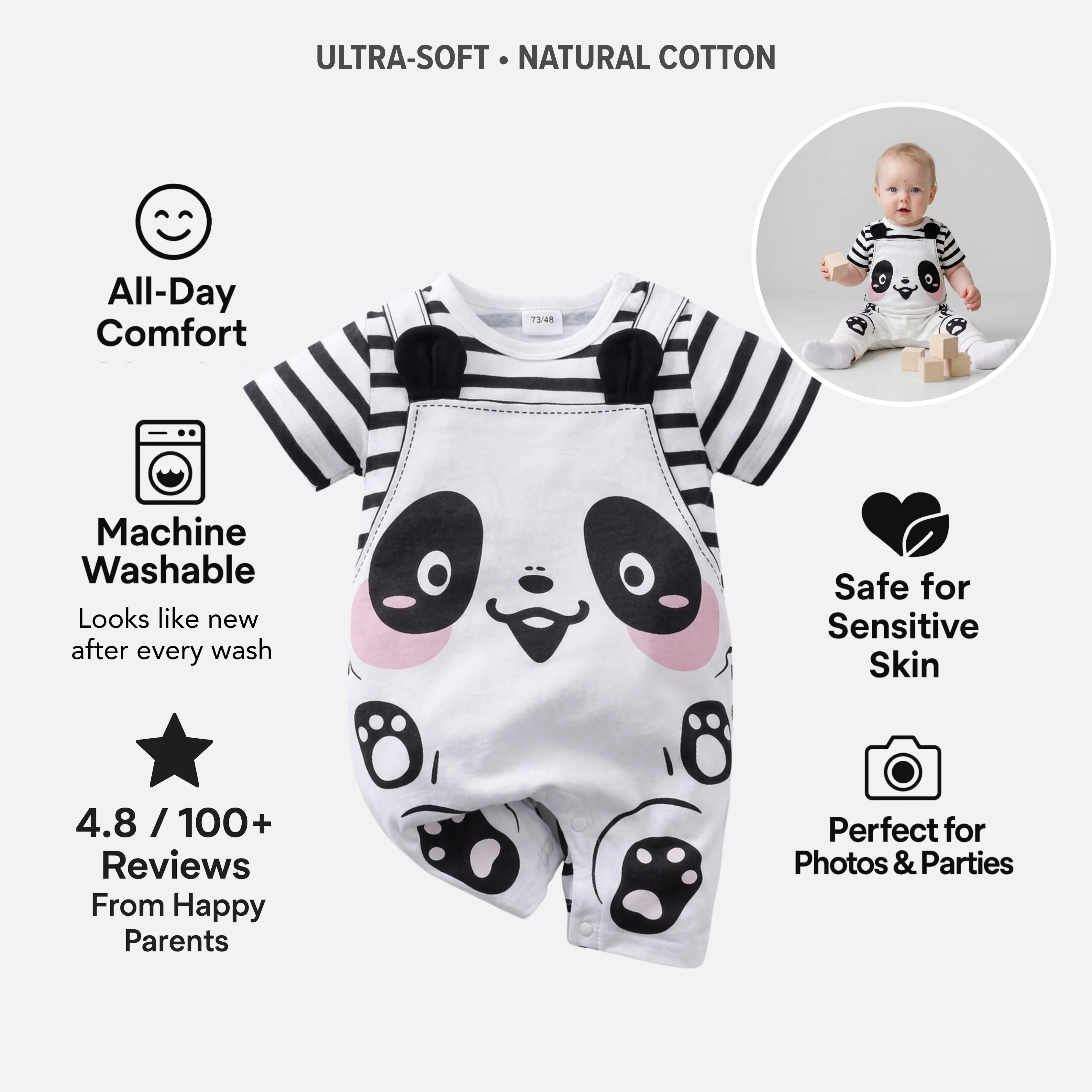 AMA™ Little Panda Kids Onesie - Image 4