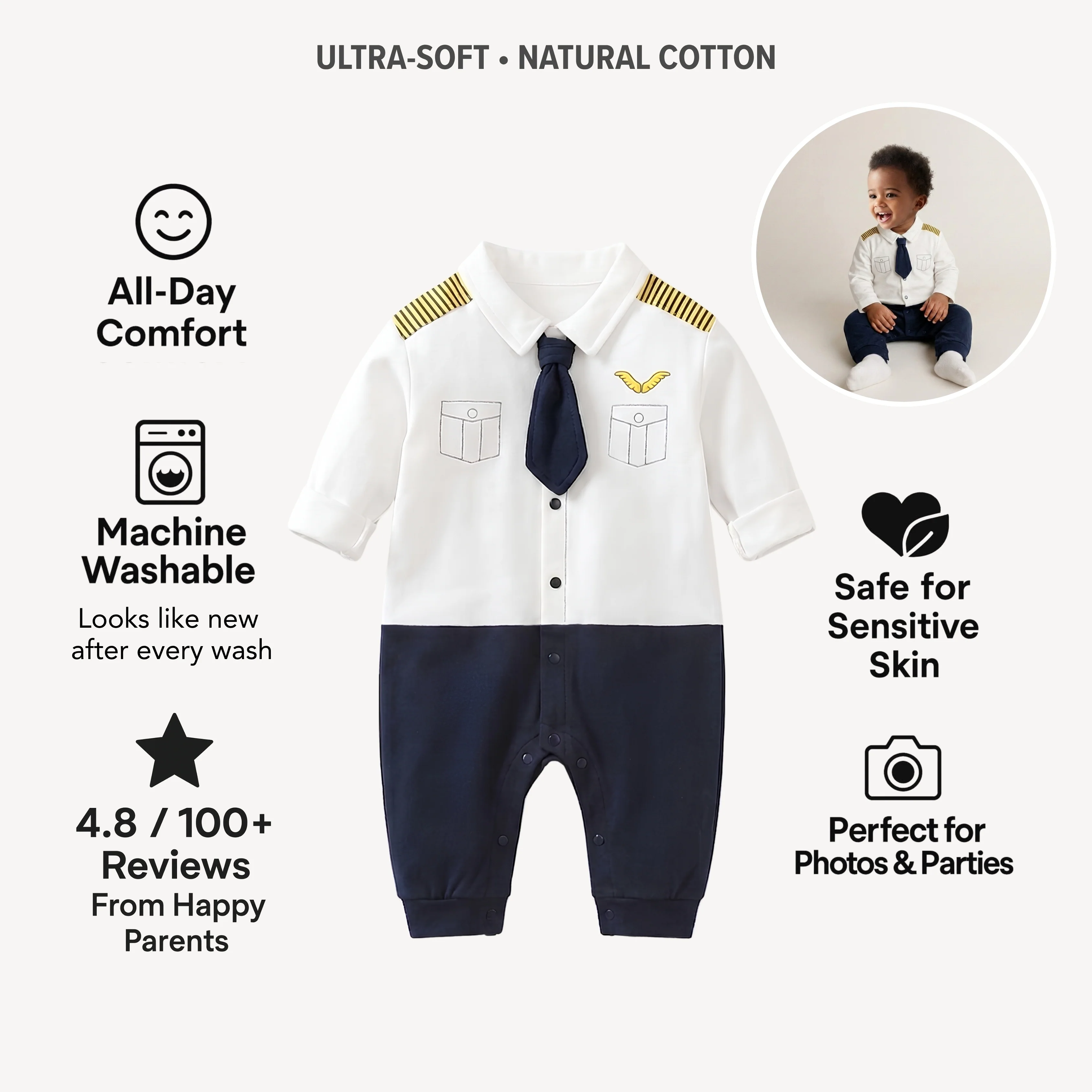 AMA™ Little Pilot Kids Onesie - Image 4