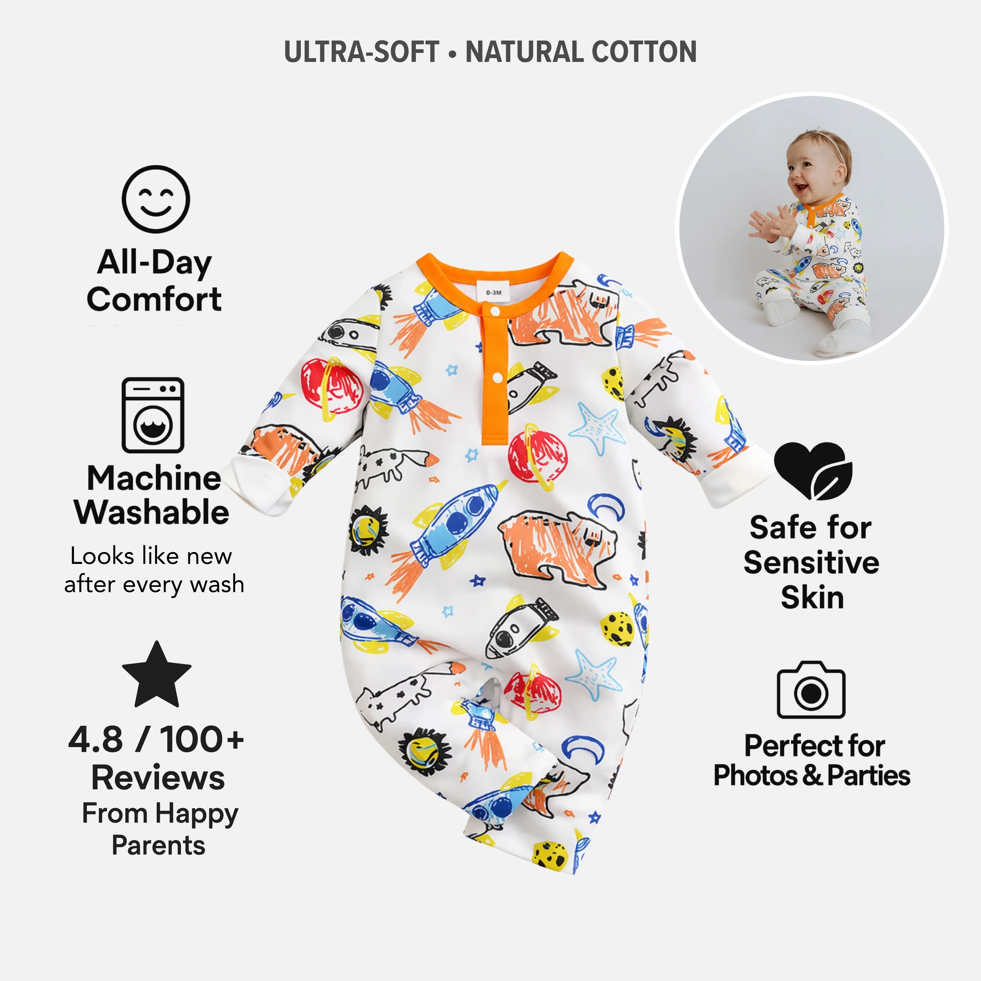 AMA™ Little Rocket Kids Onesie - Image 4