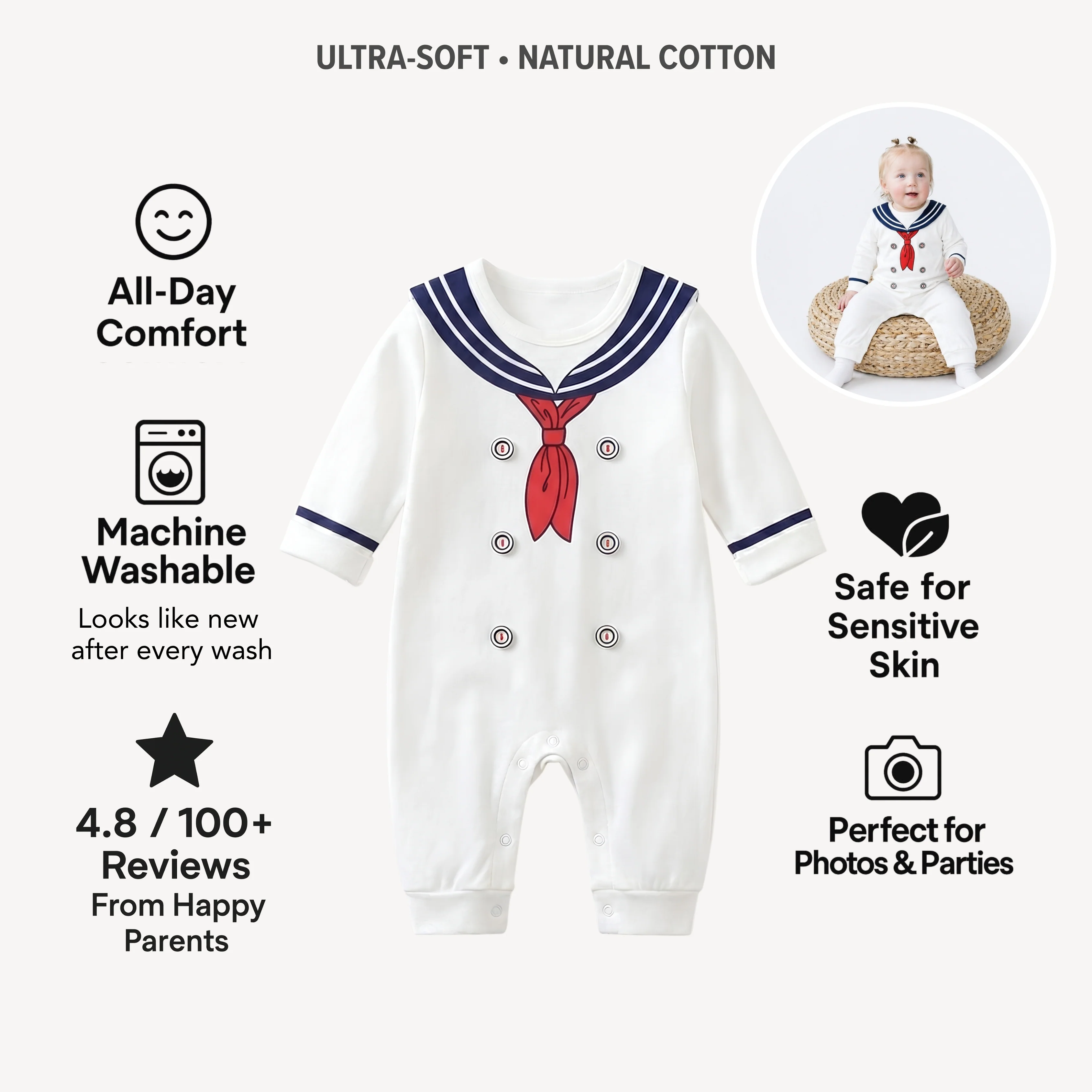 AMA™ Little Sailor Kids Onesie - Image 4