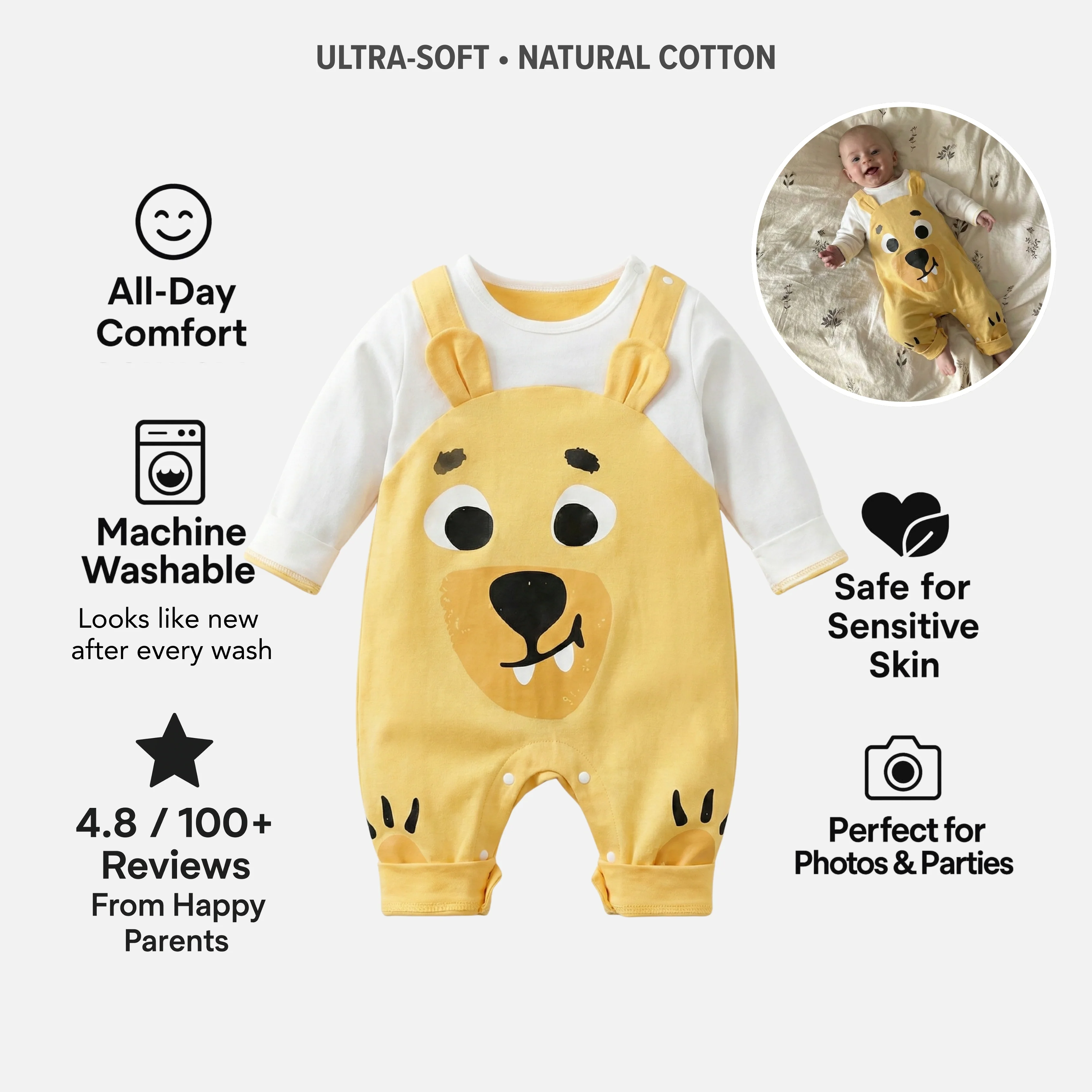 AMA™ Little Sunny Bear Kids Onesie - Image 3