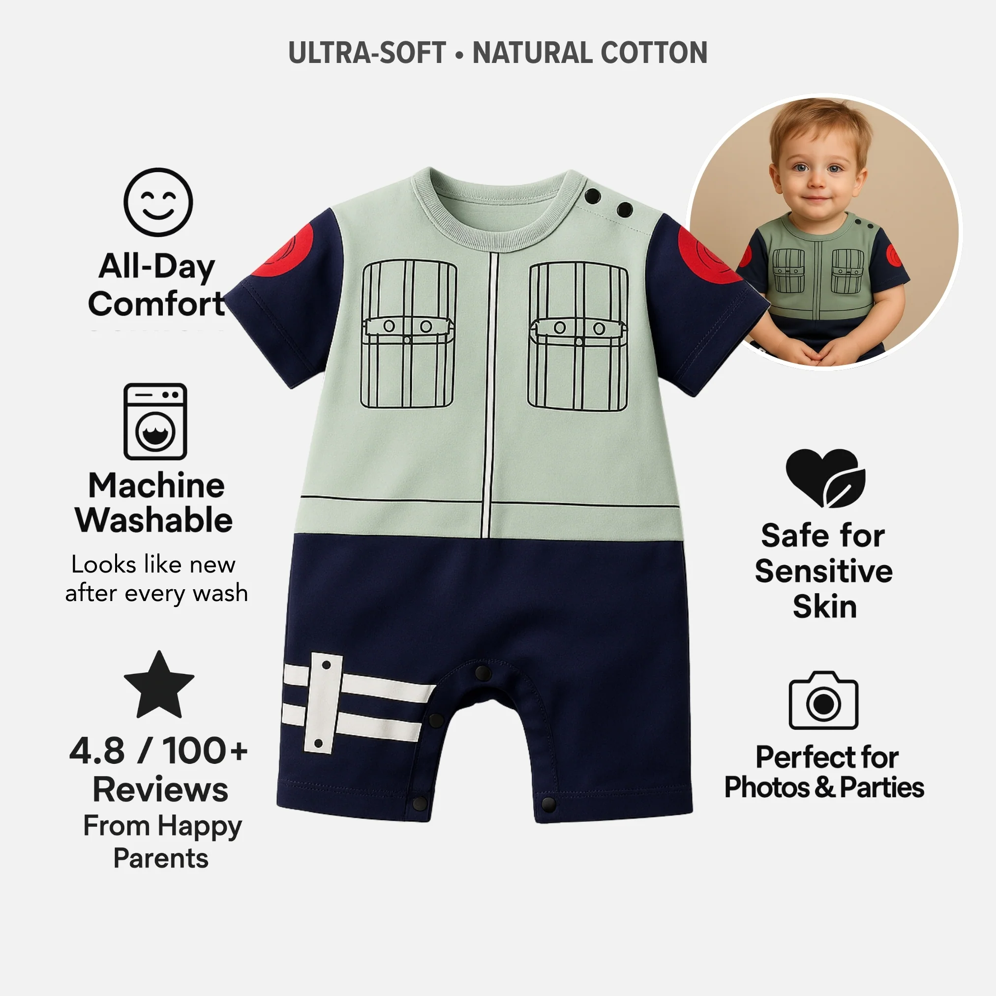 AMA™ Little Kakashi Kids Onesie - Image 2