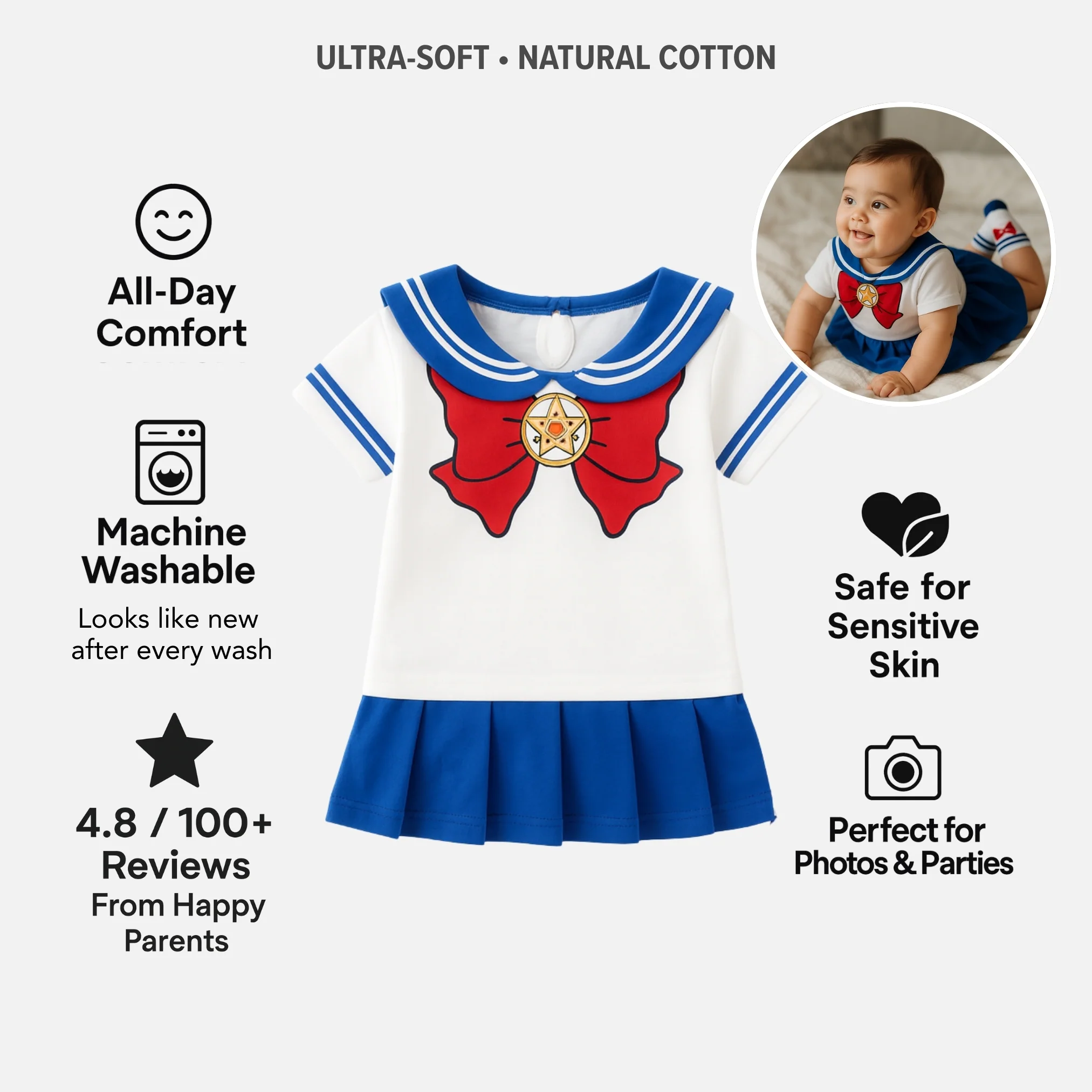 AMA™ Little Sailor Moon Kids Onesie - Image 2