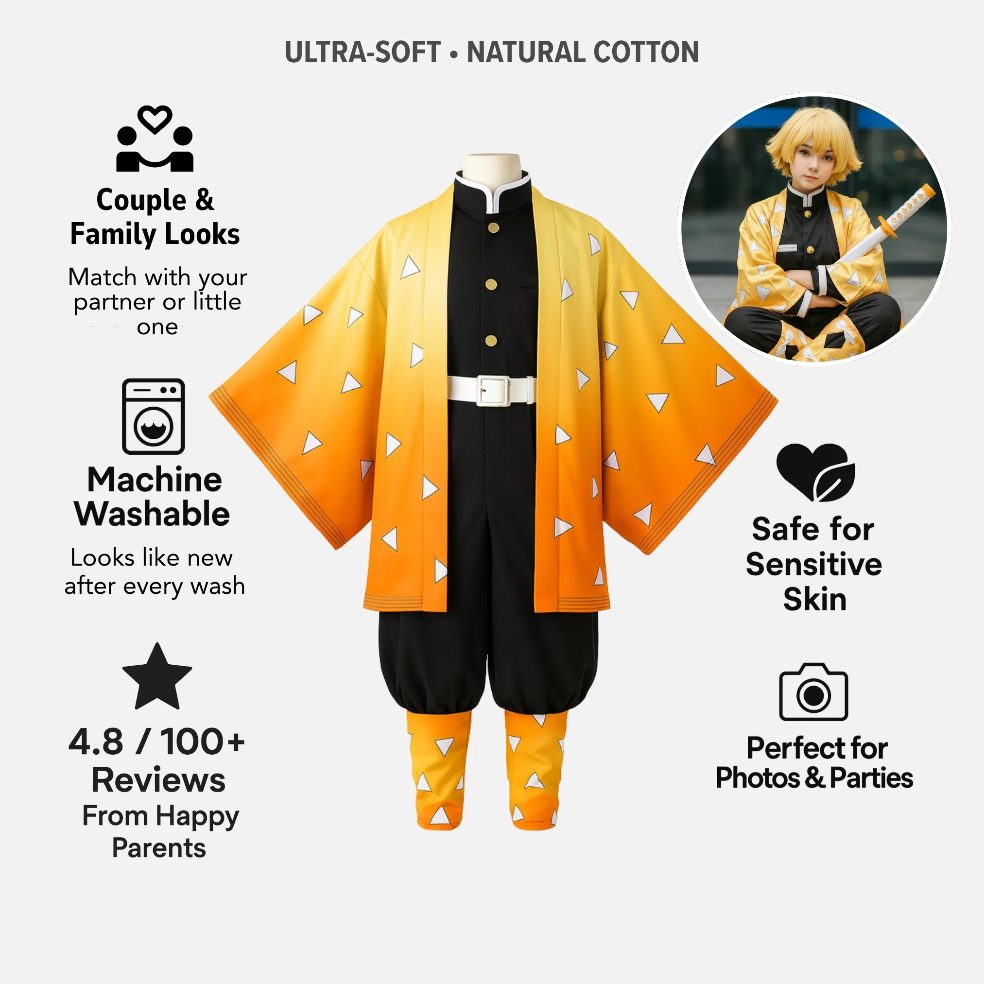 AMA™ Zenitsu Cosplay Set - Image 2